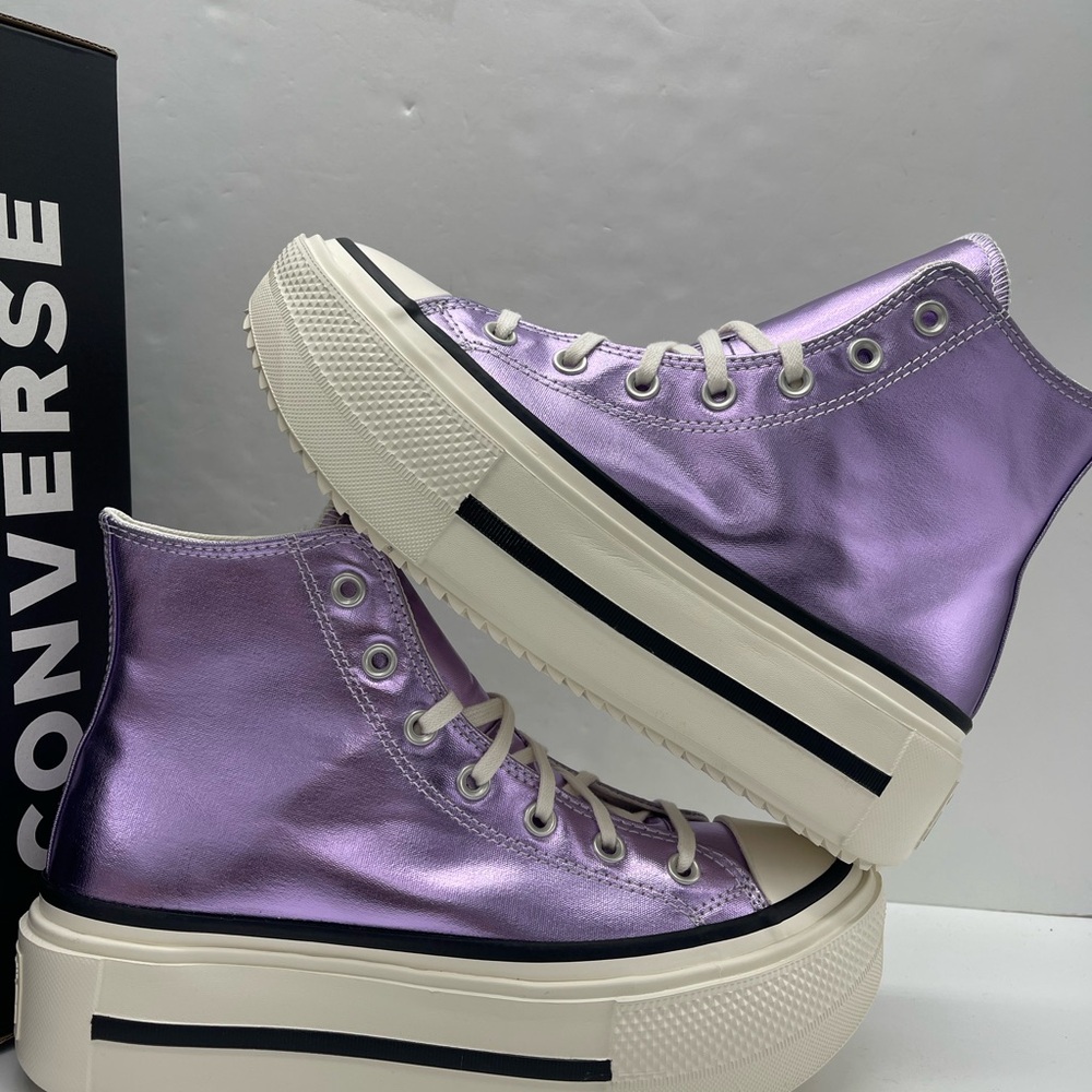 Converse • Mens CTAS Lift Double Stack Hi Metallic Lilac Lavender Platform High
